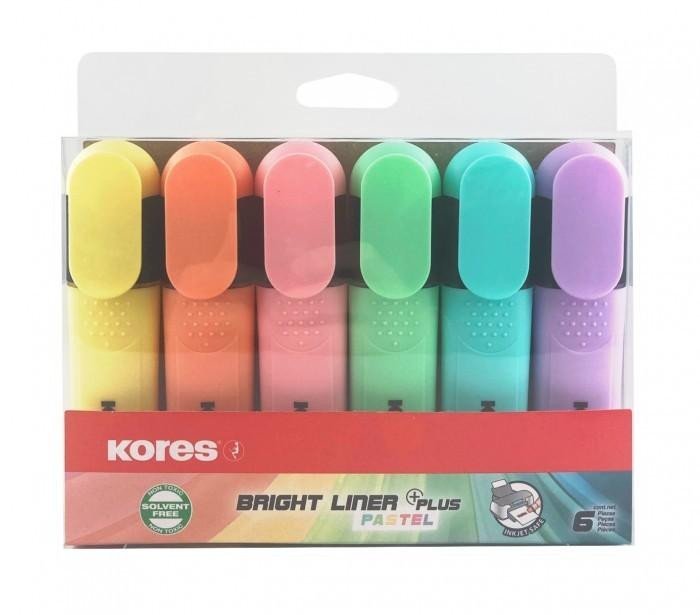 Levně Kores Bright liner plus - pastel 6 barev