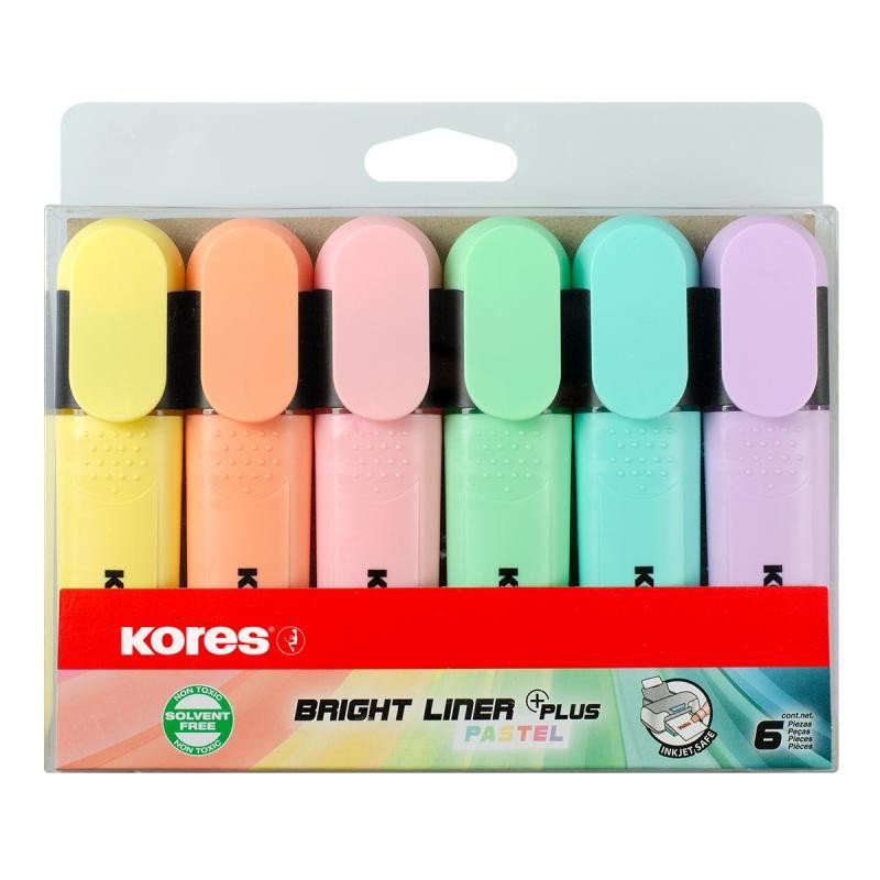 Levně Kores Bright liner plus - pastel 6 barev