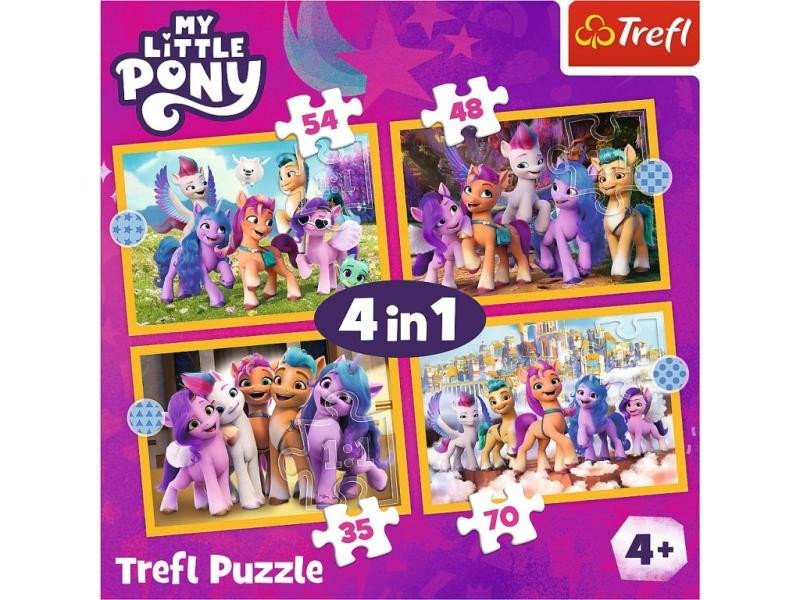 Levně Puzzle My Little Pony: Seznamte se s poníky 4v1 (35,48,54,70 dílků)