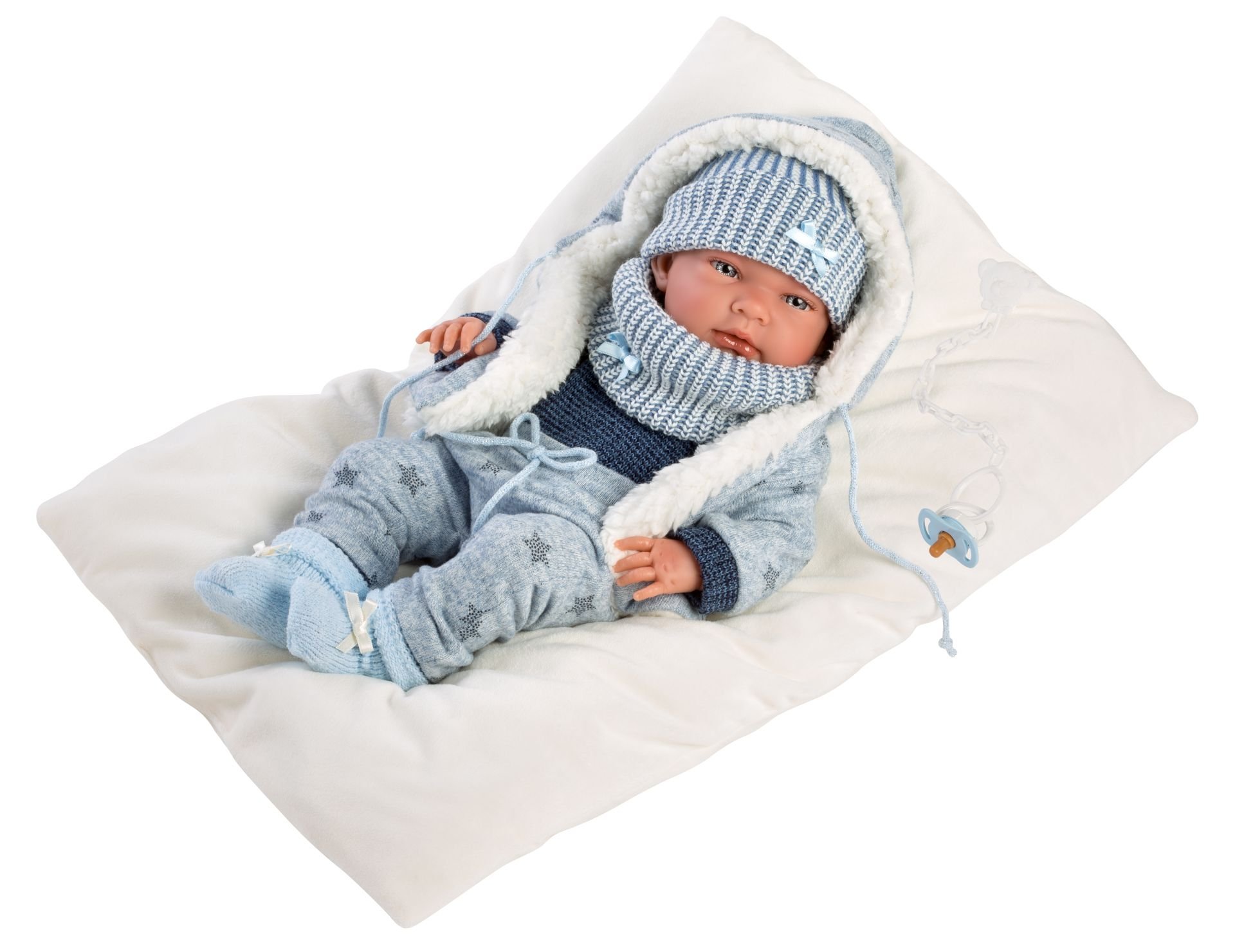 Levně Llorens 73881 NEW BORN CHLAPEČEK - realistická panenka miminko s celovinylovým tělem - 40 cm