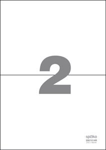 Levně Spoko samolepicí etikety, 210 x 148 mm, papír/A4, bílé
