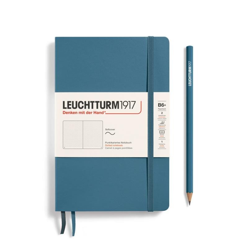 Levně Leuchtturm1917 Zápisník Stone Blue Softcover B6+ tečkovaný