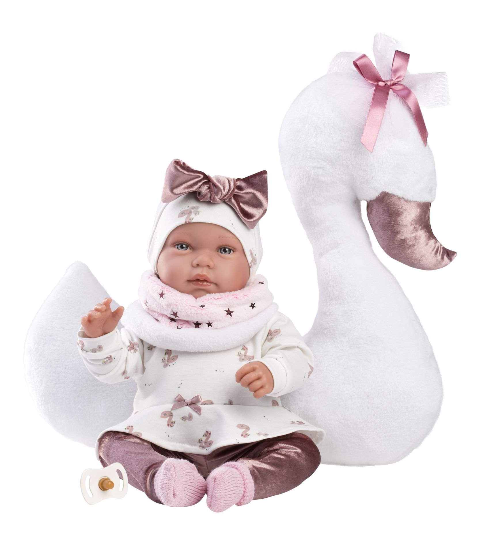 Levně Llorens 84456 NEW BORN - realistická panenka miminko se zvuky a měkkým látkovým tělem - 44 cm