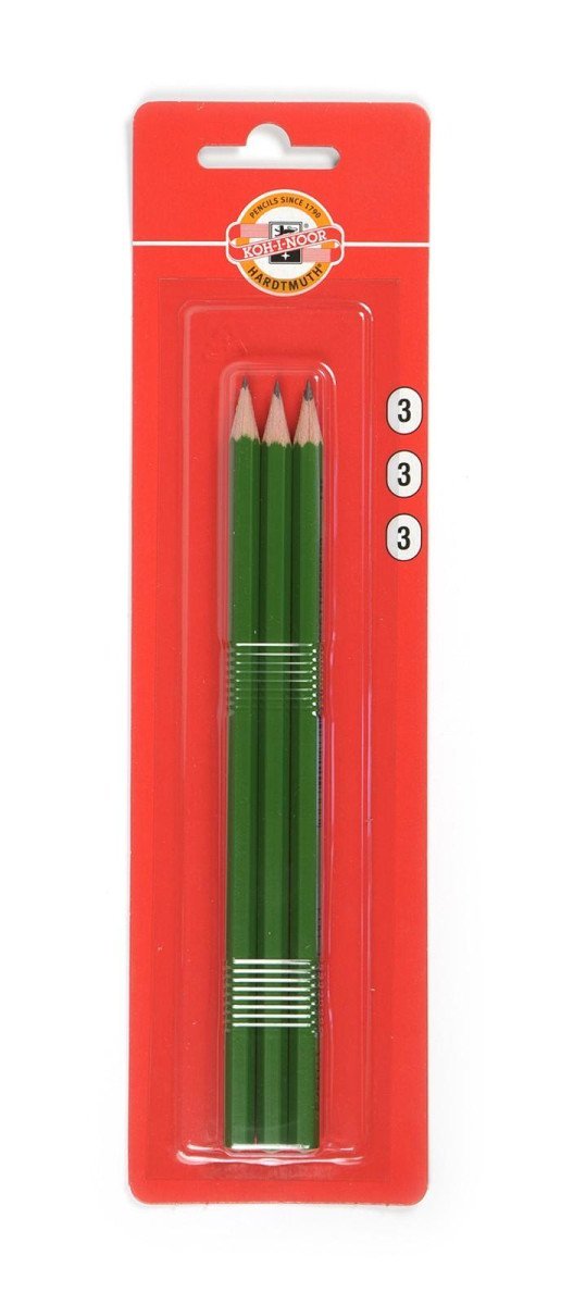 Levně Koh-i-noor tužka grafitová šestihranná č.3 /zelená set 3 ks