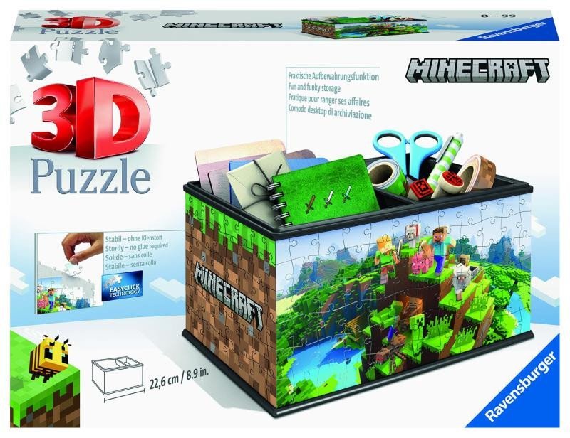 Levně Ravensburger Puzzle 3D Úložná krabice Minecraft 216 dílků