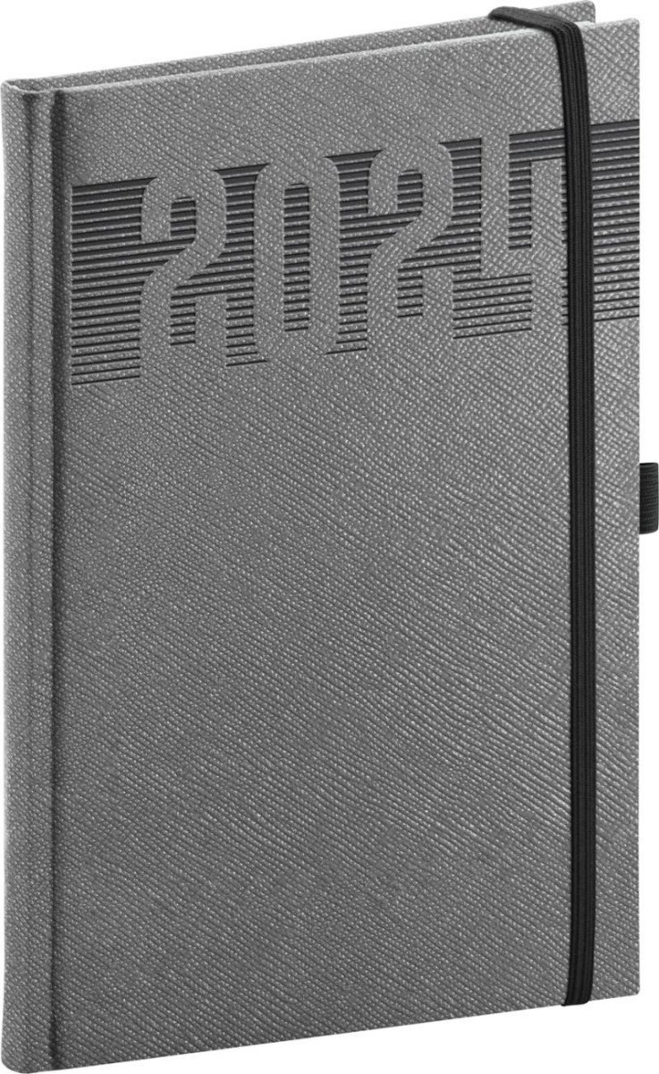 Levně Diář 2024: Silhouette - stříbrný, týdenní, 15 × 21 cm