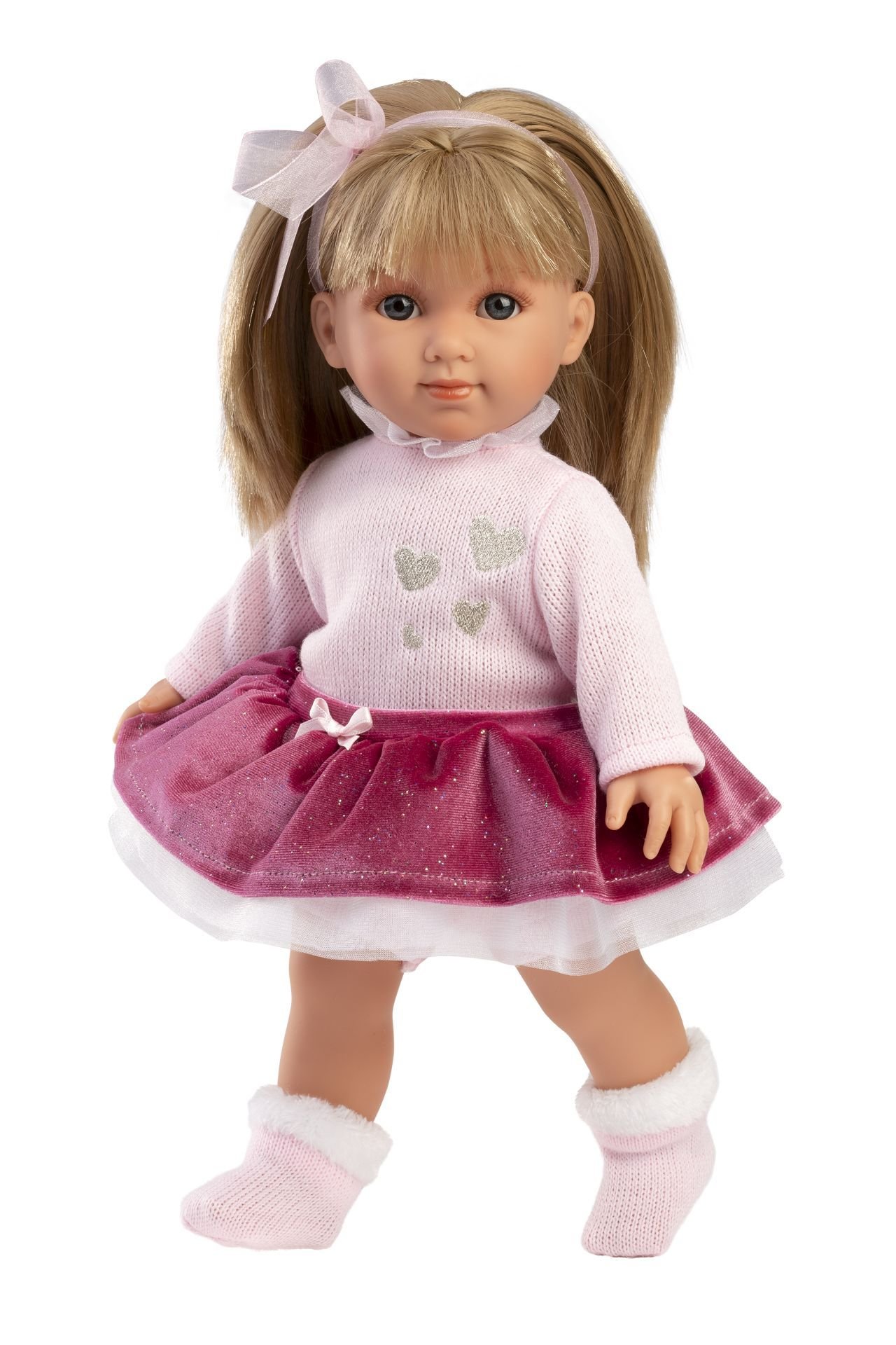 Llorens 53552 ELENA - realistická panenka s měkkým látkovým tělem - 35 cm