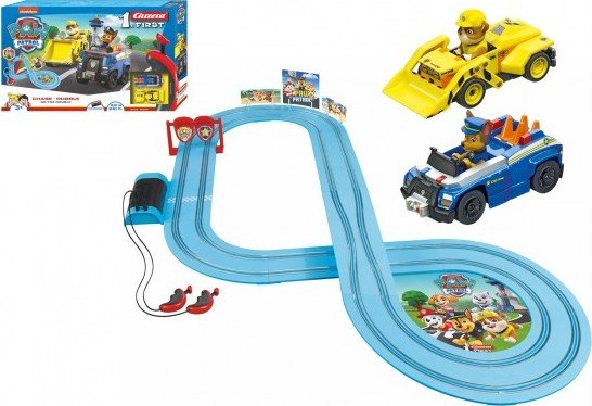 Autodráha Carrera First Paw Patrol/Tlapková Patrola 2,9m plast +2 auta na bat. v krabici 50x30x7cm