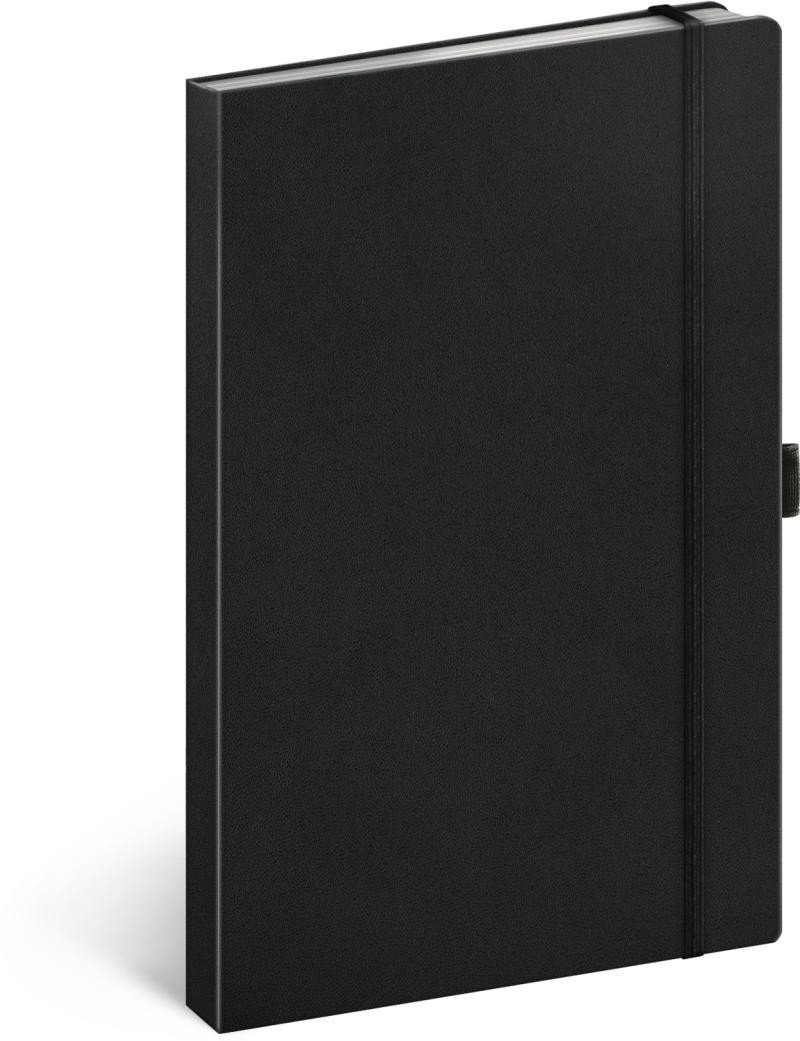 Levně Notes Černý, linkovaný, 13 × 21 cm