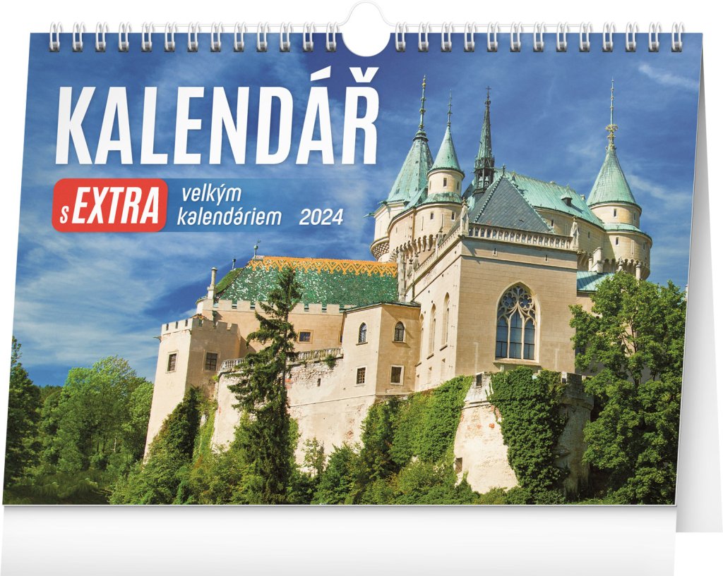 Levně Kalendář 2024 stolní: s extra velkým kalendáriem, 30 × 21 cm