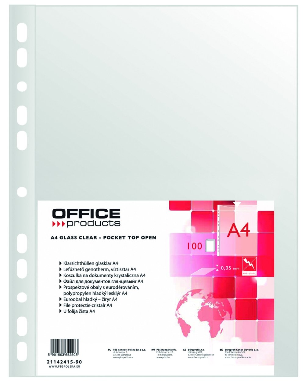 Levně Office Products prospektové obaly, A4, PP, 50 μm, hladké, transparentní