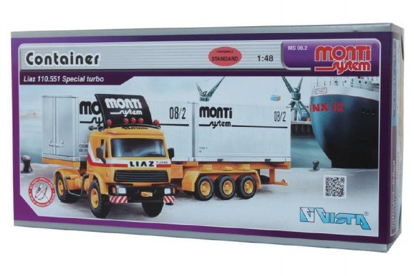 Levně Stavebnice Monti System MS 08.2 Container Liaz 1:48 v krabici 31,5x16,5x7,5cm
