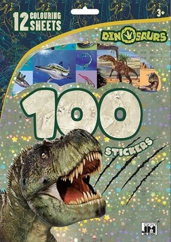 Levně Dinosauři - 100 samolepek s omalovánkovými listy