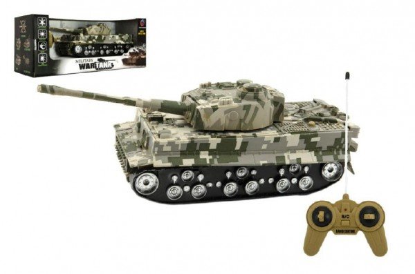 Levně Tank RC TIGER I plast 25cm na baterie se zvukem se světlem v krabici 34x14x14cm