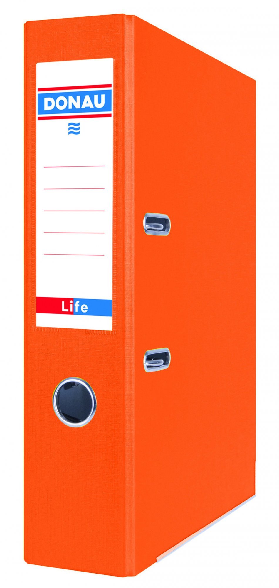 Levně DONAU pákový pořadač LIFE, A4/75 mm, karton, neonově oranžový