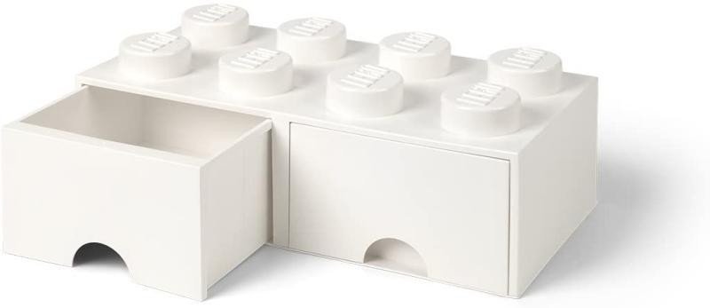 Levně Úložný box LEGO s šuplíky 8 - bílý