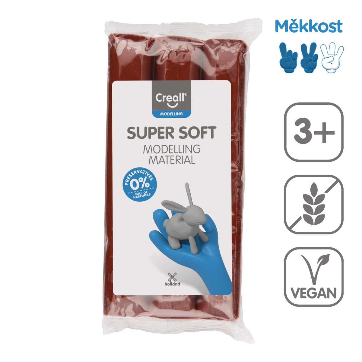 Product detail of Creall modelovací hmota Super soft, 500 g, hnědá
