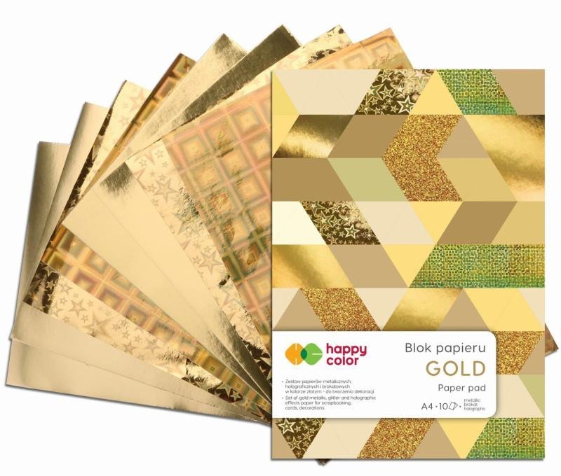 Levně Blok se zlatými papíry 150-230 g