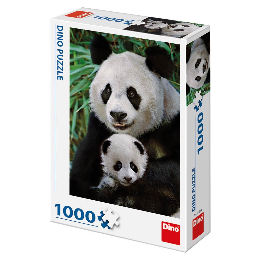 Pandí rodina: puzzle 1000 dílků - Dino
