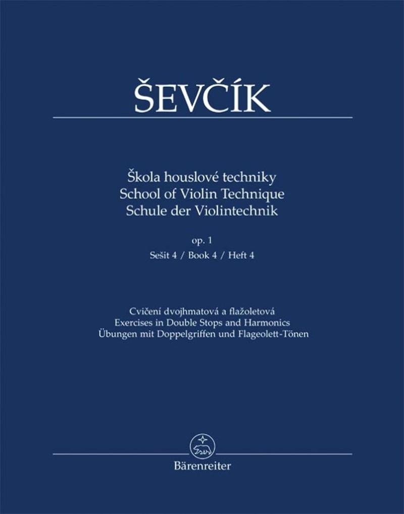 Škola houslové techniky op. 1, sešit 4, Cvičení dvojhmatová a flažoletová - Otakar Ševčík