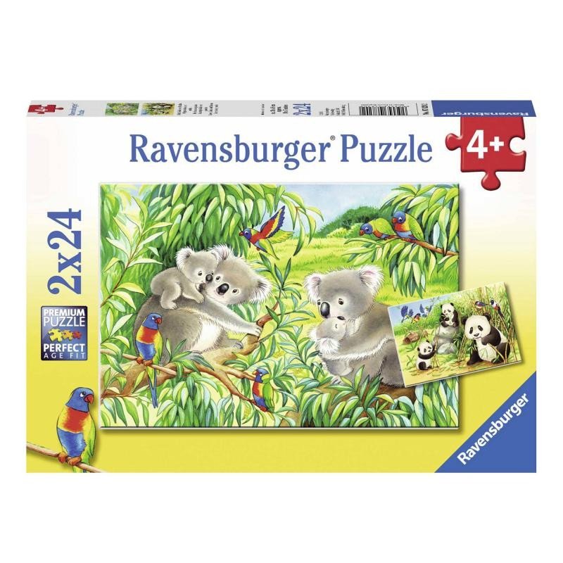Levně Ravensburger Puzzle - Roztomilé koaly a pandy 2x24 dílků