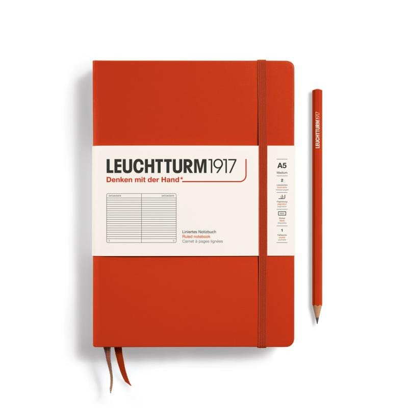 Levně Leuchtturm1917 Zápisník Fox Red Medium A5 linkovaný