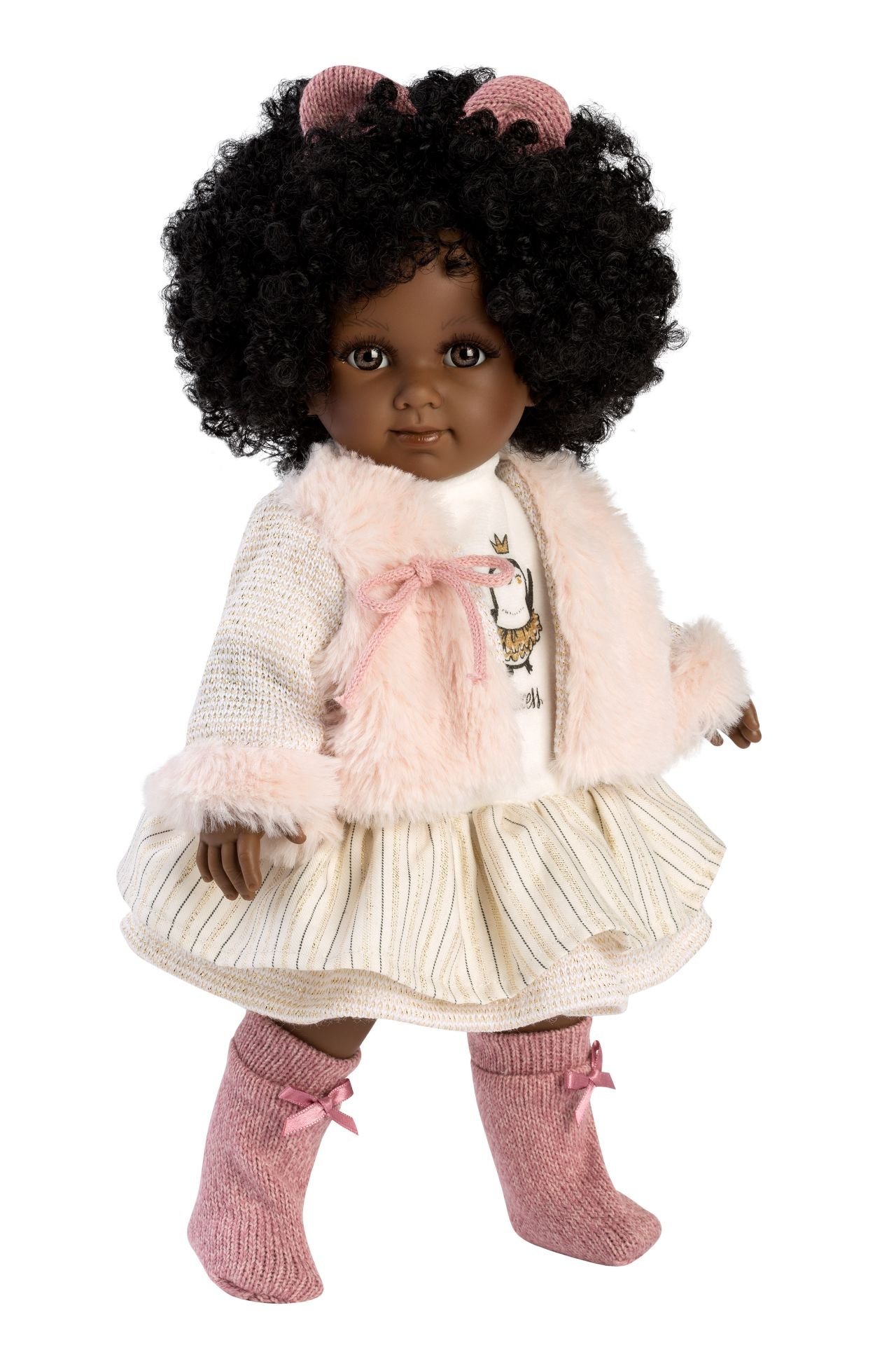 Levně Llorens 53535 ZURI - realistická panenka s měkkým látkovým tělem - 35 cm