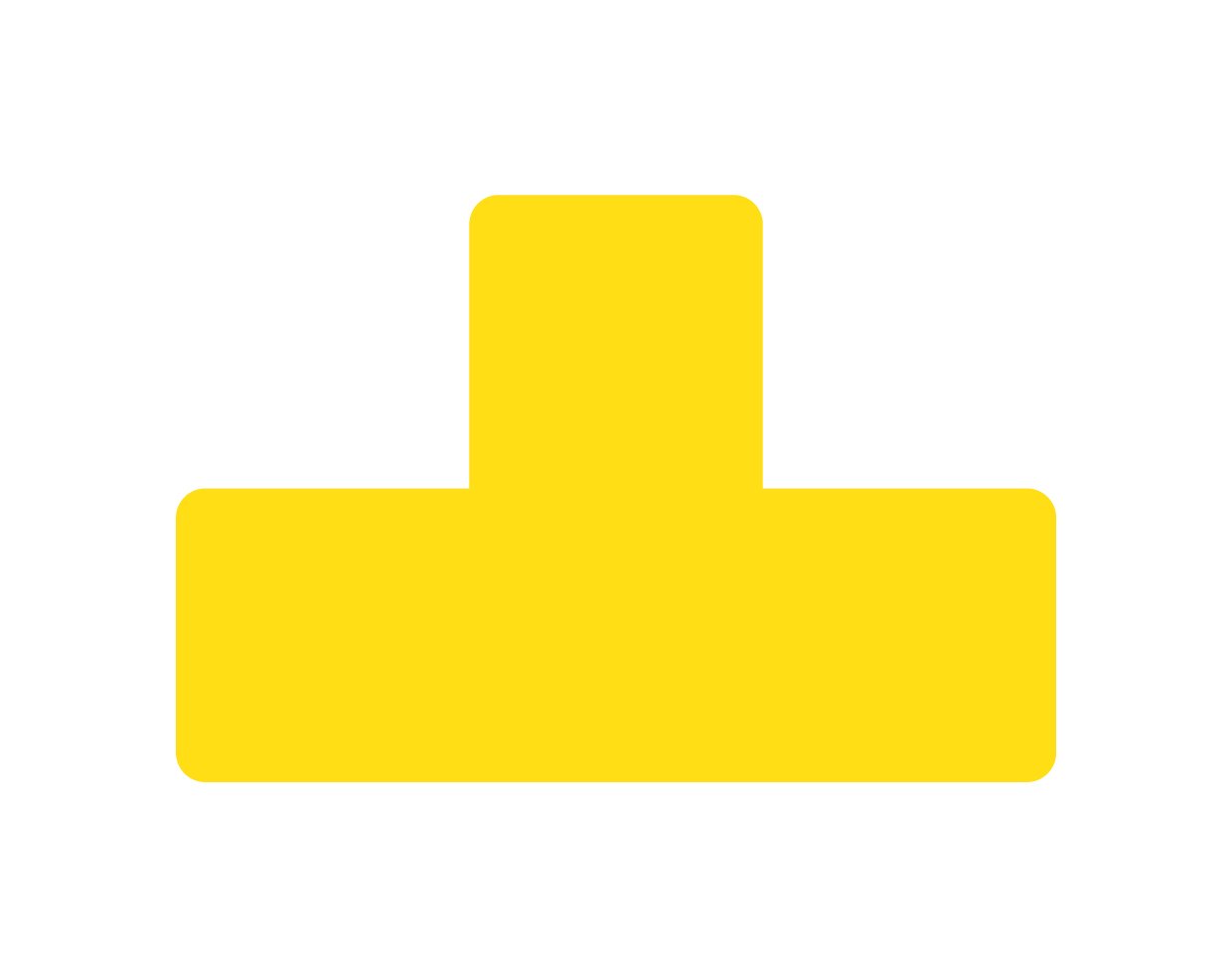 Levně djois podlahové samolepicí značení - tvar T, 15 x 5 cm, žluté, 10 ks