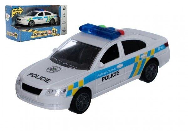 Levně Auto Policie15cm na baterie se zvukem se světlem na setrvačník plastové
