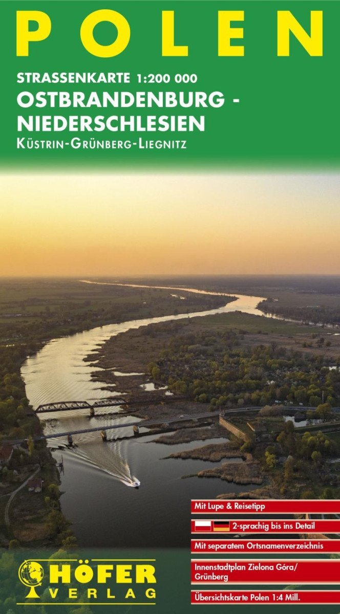 Levně Polsko (Východní Braniborsko - Dolní Slezsko - Küstrin / Grünberg / Liegnitz) 1:200 000 /automapa