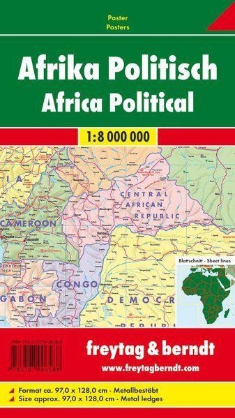 Levně AFR B Afrika 1:8 000 000 / politická nástěnná mapa (lištovaná)