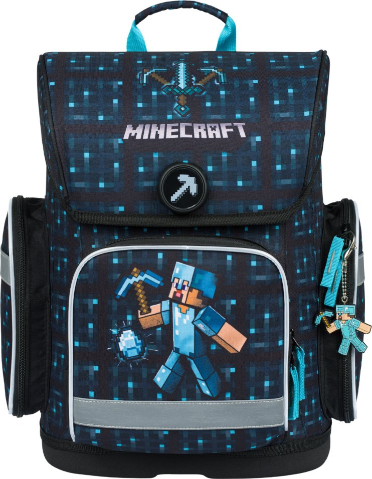 BAAGL Školní aktovka Ergo Minecraft Blue Axe