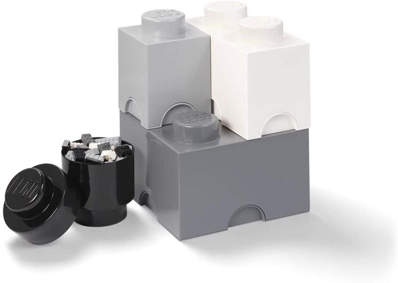 Levně Úložný box LEGO Multi-Pack 4 ks - černý, bílý, šedý