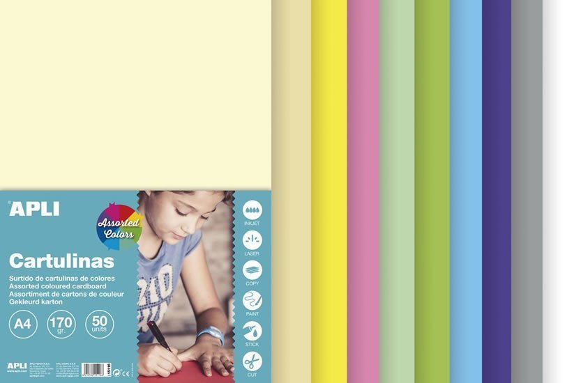 Levně Barevný papír A4 170 g - mix pastelových barev 50 ks