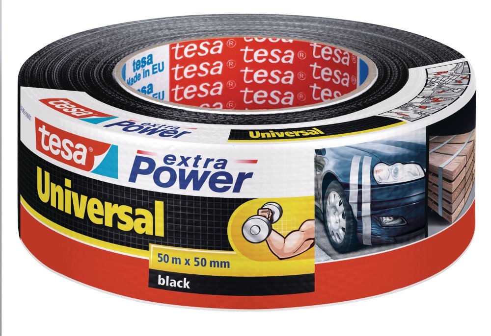 Levně tesa opravná páska Extra Power Universal, 50 m x 50 mm, textilní, silně lepicí, černá