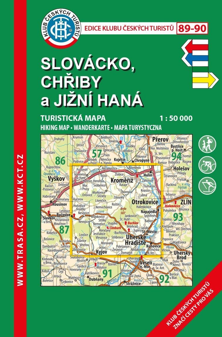 KČT 89-90 Slovácko, Chřiby, Jižní Haná 1:50 000 / Turistická mapa