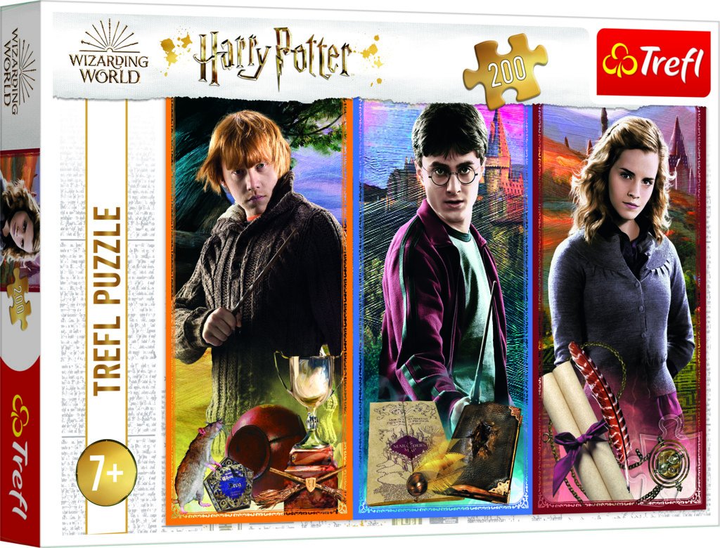 Levně Trefl Puzzle Harry Potter - Ve světě magie a kouzel / 200 dílků - Trefl