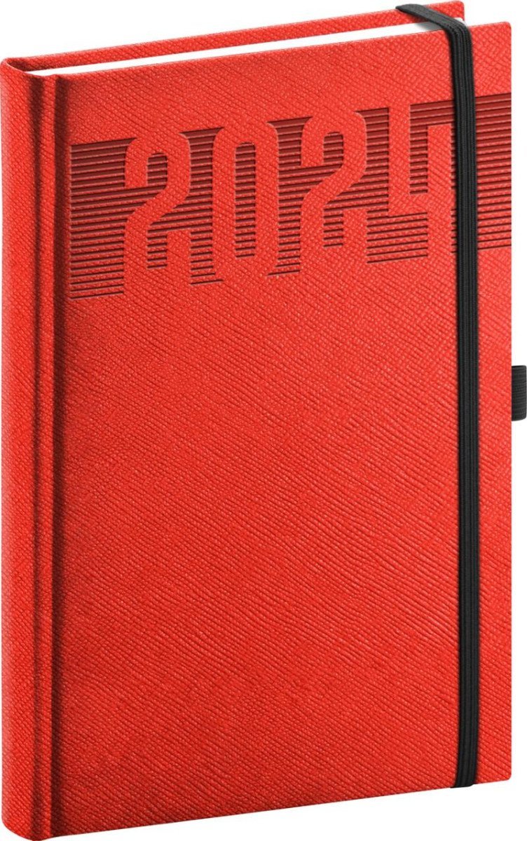 Levně Diář 2024: Silhouette - červený, denní, 15 × 21 cm
