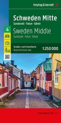 Levně Švédsko střed 1:250 000 / automapa + rekreační mapa