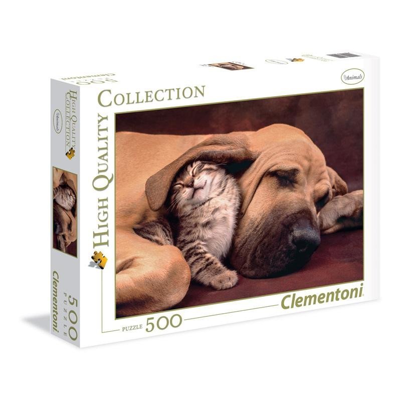 Levně Clementoni Puzzle - Pejsek a kočička 500 dílků - Clementoni