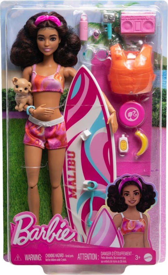 Barbie surfařka s doplňky - Mattel Barbie