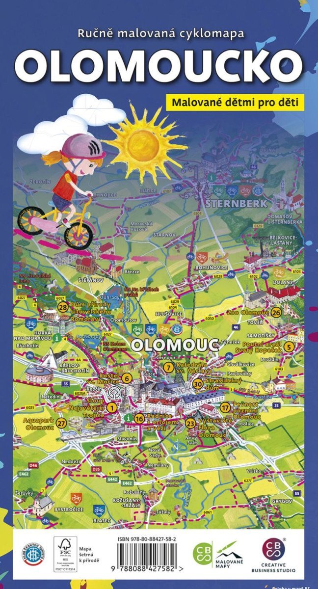 Levně Olomoucko dětem - Ručně malovaná cyklomapa