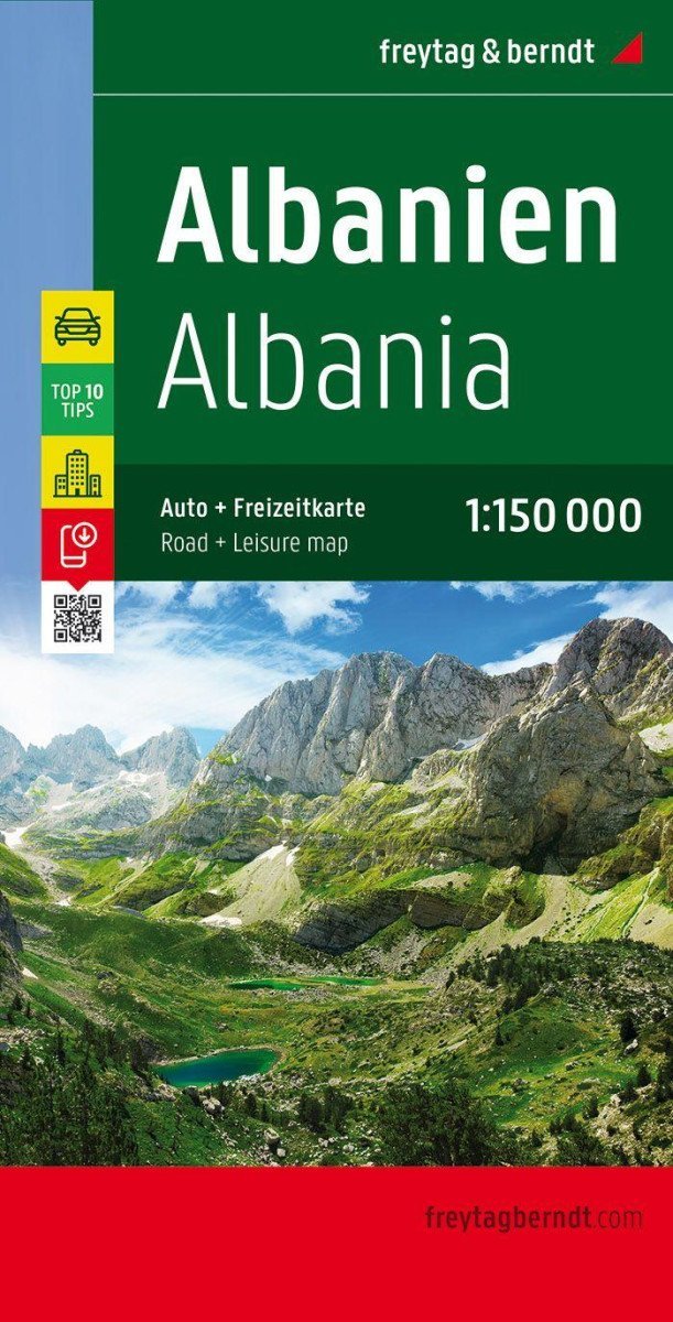 Levně Albánie 1:150 000 / silniční mapa + rekreační mapa
