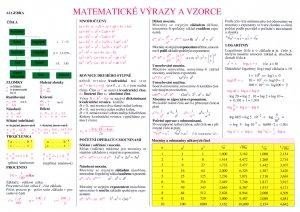 Levně Tabulka - Matematické výrazy a vzorce, 1. vydání - autorů kolektiv