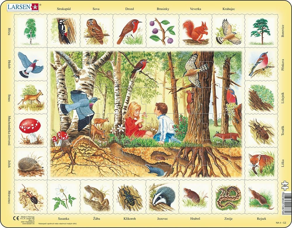 Levně Puzzle MAXI - Život v lese/48 dílků - Larsen