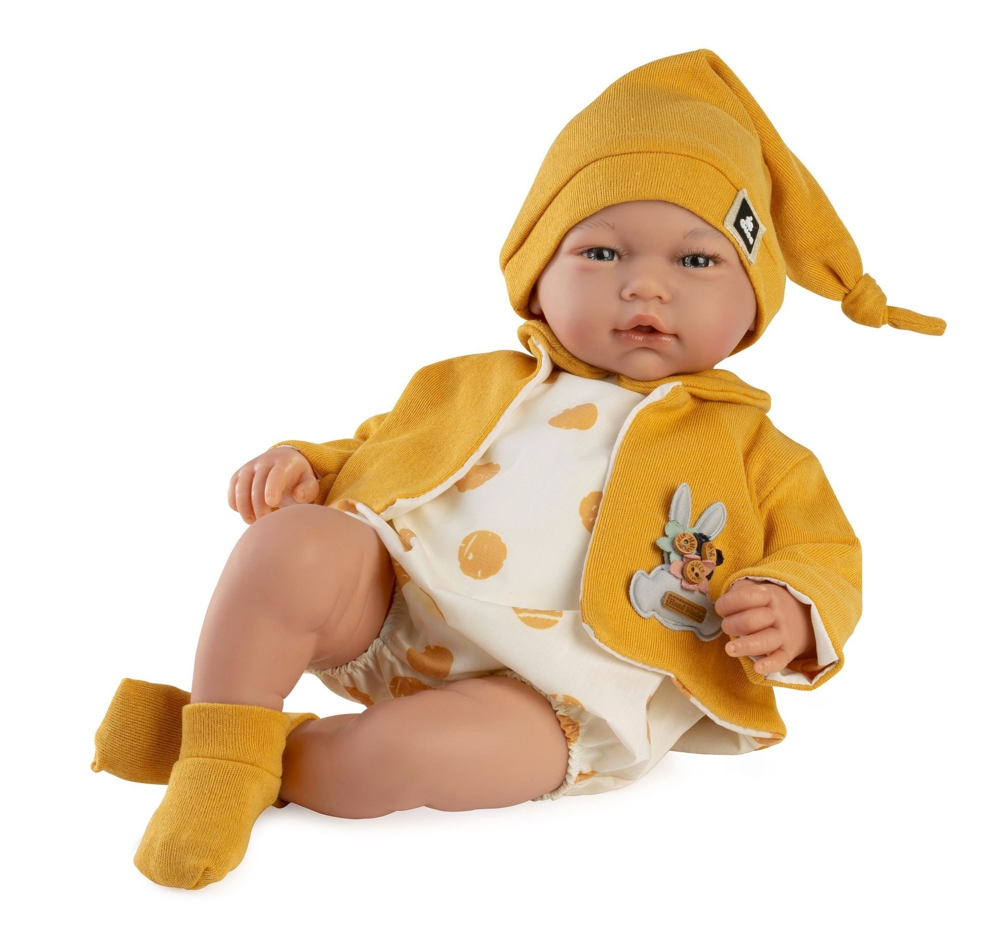 Levně Guca 884 MARTA - realistická panenka miminko se zvuky a měkkým látkovým tělem - 46 cm