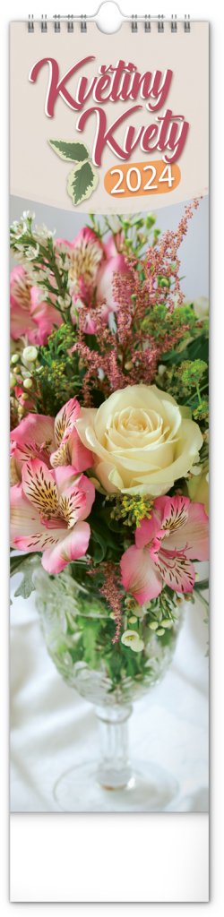Levně Kalendář 2024 nástěnný: Květiny CZ/SK, 12 × 48 cm