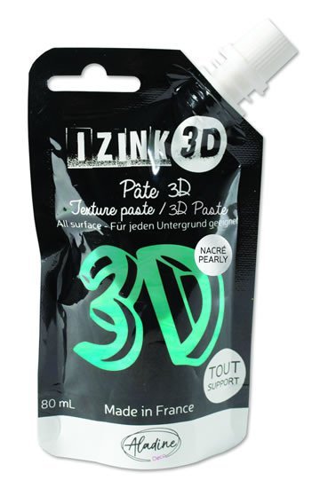 Levně Reliéfní pasta 3D IZINK - topaz, perleťová tyrkysová, 80 ml