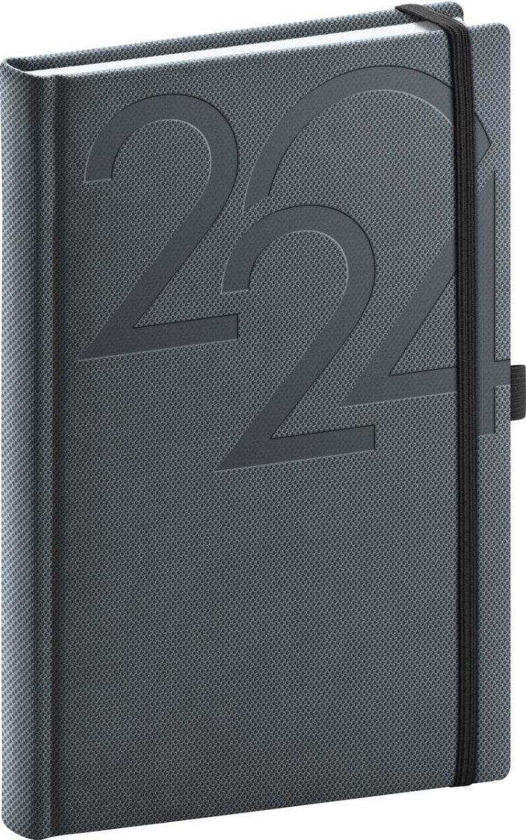Levně Diář 2024: Ajax - antracitový, denní, 15 × 21 cm