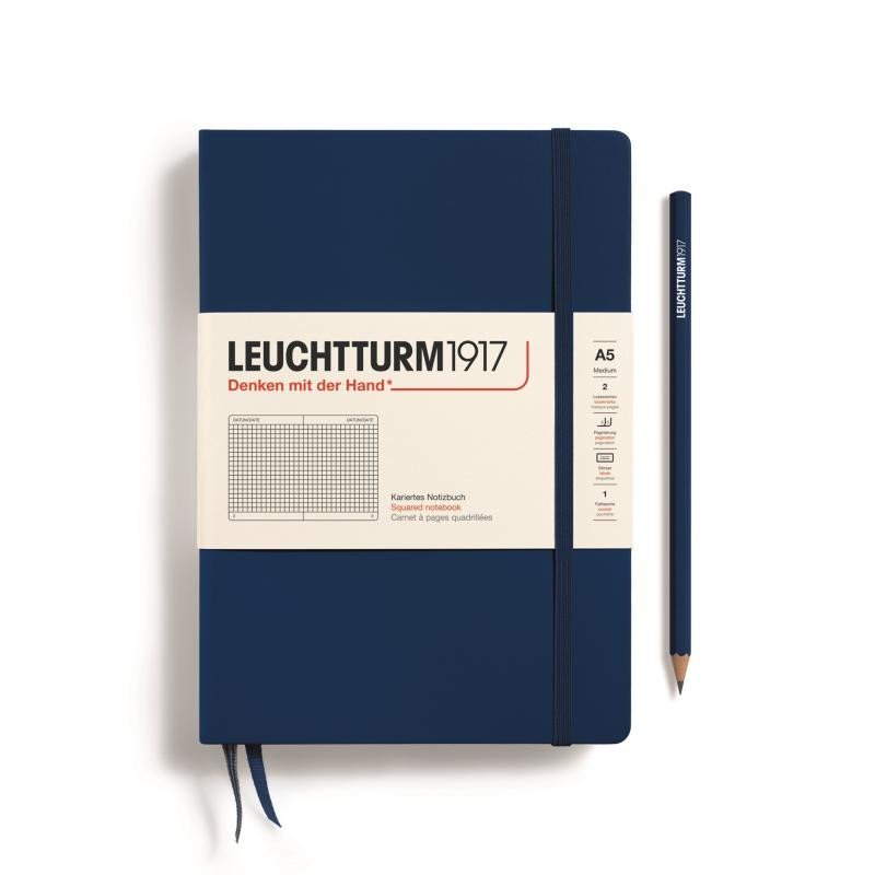 Levně Leuchtturm1917 Zápisník Navy Medium A5 čtverečkovaný